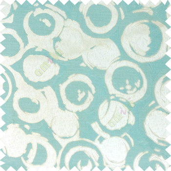 Blue grey color geometric circles texture surface weaving pattern with thick polyester background main curtain