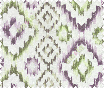 Traditional damask purple gold brown green on beige base diamond texture polyester main curtain