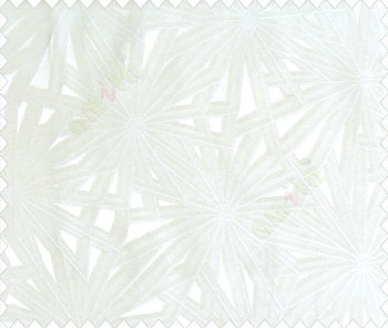 Abstract star sparkle running wheel network 3d design cream half white on white base main curtain