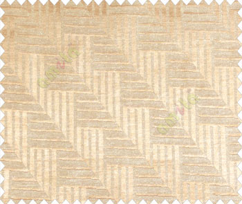 Abstract geometric step server stack staircase slant design beige on light brown  base main curtain