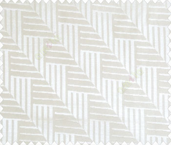 Abstract geometric step server stack staircase slant design cream on white base main curtain