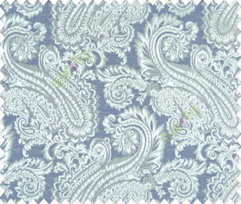 Traditional ivory large paisley floral self design beige royal blue aqua brown silver main curtain