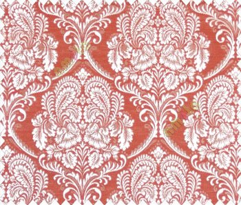 Traditional ivory large continuous damask with ornaments in maroon beige copper main curtain