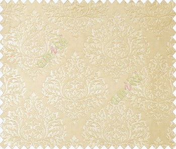 Beige self design small beautiful damask on stripe textured base fabric main curtain
