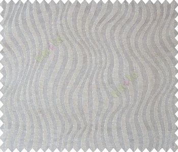 Dark Grey self design continuous small trendy waves on stripe textured base fabric main curtain