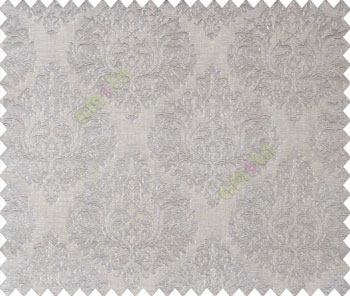 Dark Grey self design small beautiful damask on stripe textured base fabric main curtain