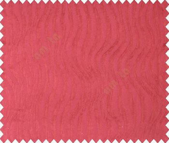 Maroon Red self design continuous small trendy waves on stripe textured base fabric main curtain