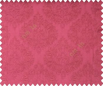 Maroon Red self design small beautiful damask on stripe textured base fabric main curtain