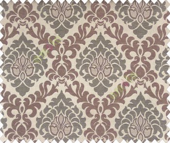 Large Enclosed double damask Dark Brown Black Copper shiny base Main Curtain