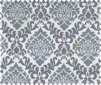 Large Enclosed double damask Grey Brown Black shiny base Main Curtain