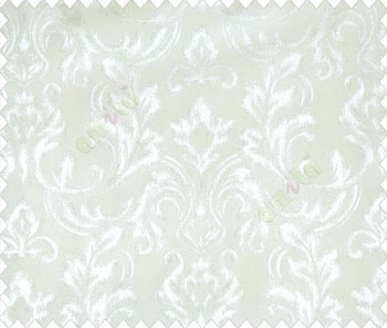 Very large royal damask oil painting finish self design Pure white main curtain
