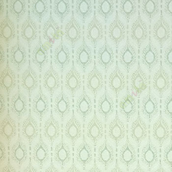 Blue green beige color traditional hexagon shaped texture finished wallpaper