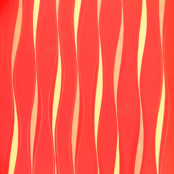 Bright red gold color vertical flowing lines with self texture patterns wallpaper