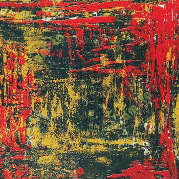 Red black yellow grey purple color oil painting pattern wallpaper