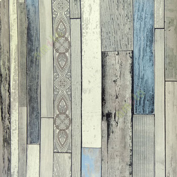 Black cream brown grey color vertical textured wooden planks shiny finished wallpaper