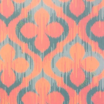 Red grey orange brown color traditional digital design four leaf damask pattern wallpaper