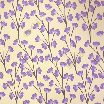 Beautiful Purple beige color flower in black color long stem flower twig pattern wallpaper