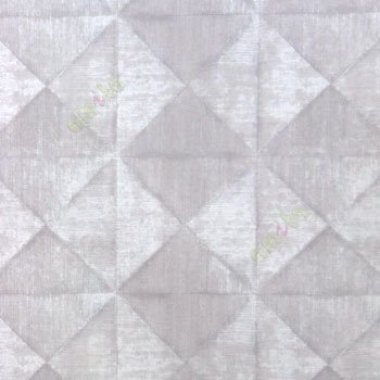 Grey cream color geometric diamond shapes slanting line crossings triangle texture finished home décor wallpaper