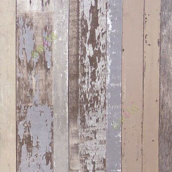 Brown beige grey color natural timber plank finished old discolor texture finished crease pattern wooden look home décor wallpaper