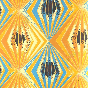 Bright yellow blue orange black purple color geometric diamond shape looks like vertical meridian shape sharp edge lines wallpaper