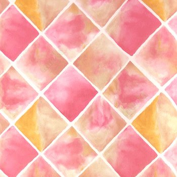 Contemporary patterns pink and green color geometric design squares with white crossing lines border diamond shape wallpaper