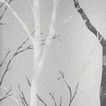 Contemporary designer tree patterns with black grey texture leafless tree and grey cream mix sprinkled background color wallpaper