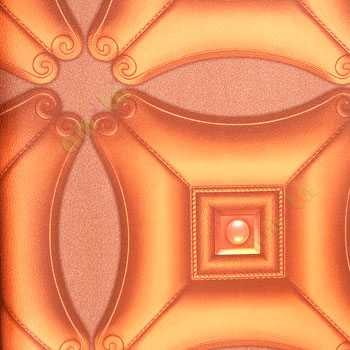 Orange brown gold silver color traditional concave square designs diamond shapes circle decorated edge patterns texture surface 3D home décor wallpaper