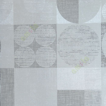 Dark grey and white color self texture geometric square circle ball horizontal stripes patterns home decor wallpaper
