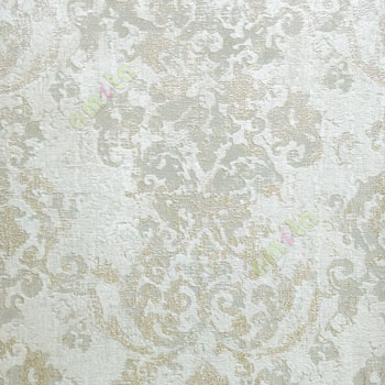 Traditional big  beige  grey cream color texture finished palace look pattern wallpaper