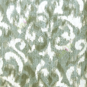 Black beige green color traditional patterns with texture finished damask design wallpaper