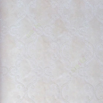 Traditional cream gold color damask pattern embossed designs texture finished surface swirl lines border wallpaper