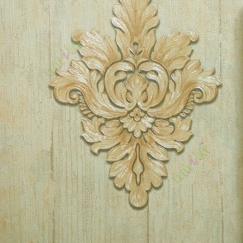 Gold black beige color big and heavy damask design texture vertical lines wallpaper