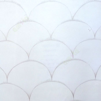 Grey white color semi circles traditional multiple rainbow scale pattern wallpaper