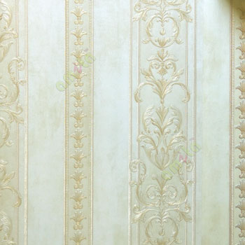 Brown beige gold color texture background vertical damask stripes with parallel pencil stripes wallpaper