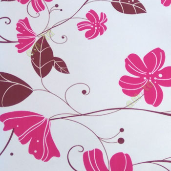Beautiful natural pink brown white color floral swirls circles tendrils butterfly traditional look roller blind