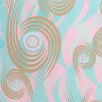 Abstract blue pink green brown color traditional pattern cicles spray prints traditional look roller blind