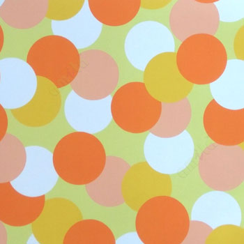 Geometric orange yellow peach white color circles bokeh circles solids color ball roller blinds