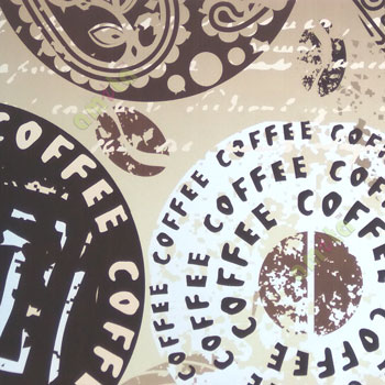 Traditional brown white black color circles coffee squares paisley and old designs roller blind