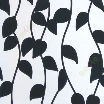 Black and white color leafy pattern vertical hanging trendy lines with beautiful leaf designs texture finished roller blind