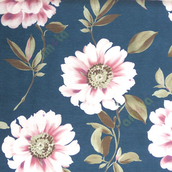 Blue cream purple green color beautiful natural rose with long leaf spine daisy flower with long stem and flower velvet finished poly fabric main curtain