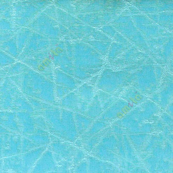 Blue color abstract design neurons random crossing lines texture and shiny combination poly fabric main curtain