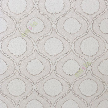 Traditional grey white brown color ogee design fire balls texture circles digital borders home décor wallpaper