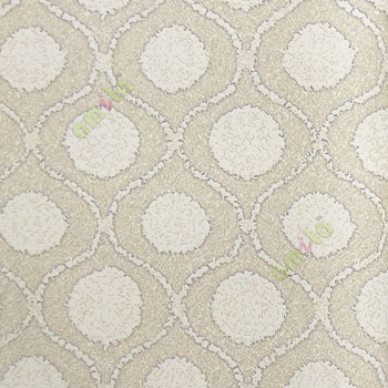 Traditional gold grey green color ogee design fire balls texture circles digital borders home décor wallpaper
