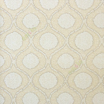 Traditional grey beige gold color ogee design fire balls texture circles digital borders home décor wallpaper