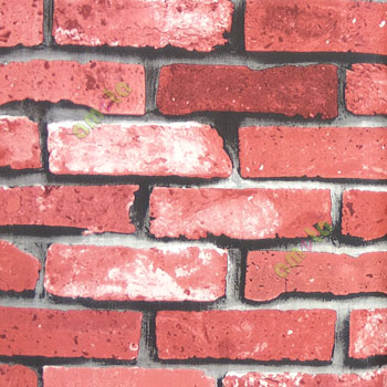 Red black grey cream color stone brick finished texture 3D look wall cladding design home décor wallpaper