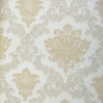 Gold beige grey color traditional big size damask pattern embossed designs fabric types background small texture gradients home décor wallpaper