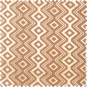 Dark mustard yellow with gold color traditional abstract ogee design vertical diamond and zigzag shaped lines polyester main curtain