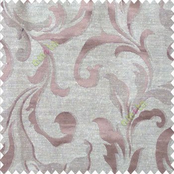 Brown beige color traditional floral big leaf design swirls hanging leaf pattern polyester main curtain
