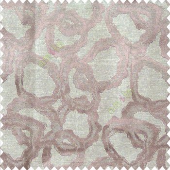 Brown beige color traditional designs geometric circles rings whirls smoke rings shapes  polyester main curtain