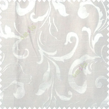 Beige color traditional floral big leaf design swirls hanging leaf pattern polyester main curtain